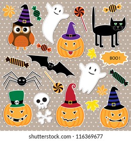 Vector set of Halloween stickers