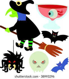 vector set of halloween symbols 02