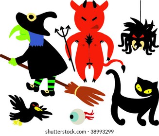 vector set of halloween symbols 03