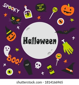Vector set of Halloween symbols