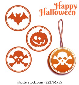 Vector set of Halloween tags on isolated background
