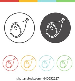 Vector Set Of Ham Icons In Thin Line Style