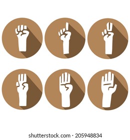 vector set of hand
