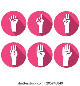 vector set of hand