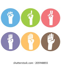 vector set of hand