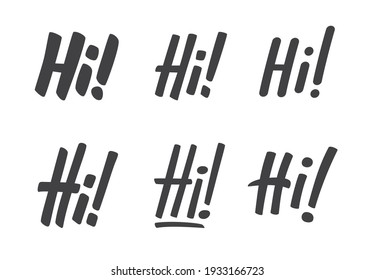 Juego de letras dibujadas a mano sobre fondo blanco. Señal de tipografía por letras. Caligrafía vectorial. Saluda.