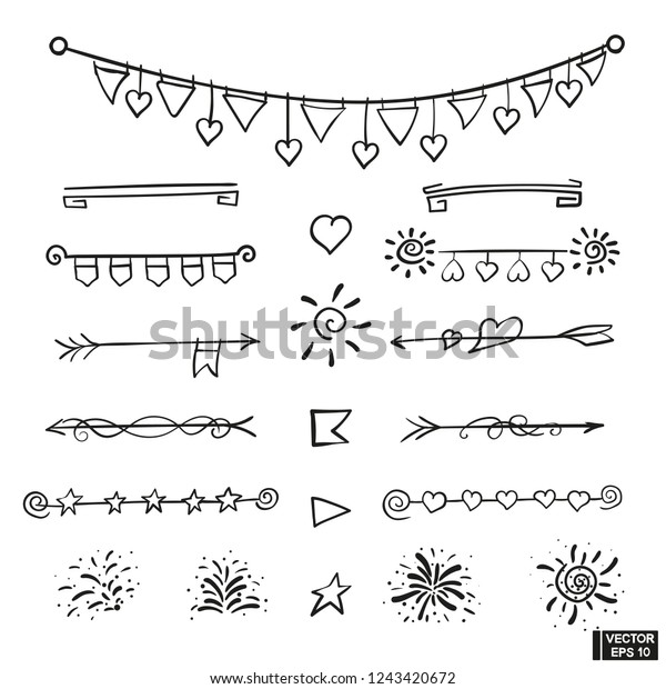 Vector Set Hand Draw Underline Patterns Stock Vector (Royalty Free ...