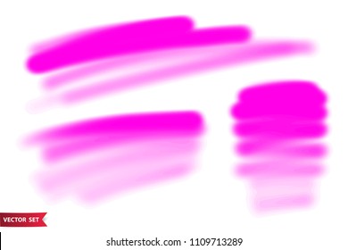Vector set of hand drawn airbrush strokes. One color artistic hand drawn backgrounds.