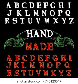Vector set of hand drawn alphabet fonts
