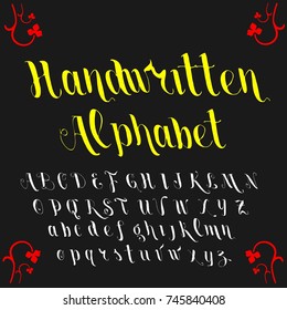 Vector set of hand drawn alphabet fonts