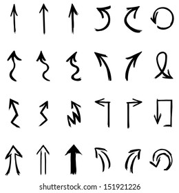 vector set of hand drawn arrows