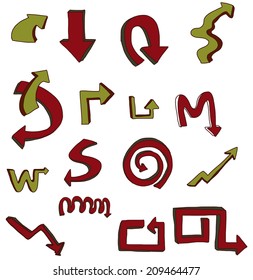 vector set - hand drawn arrows