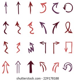 vector set of  hand drawn arrows