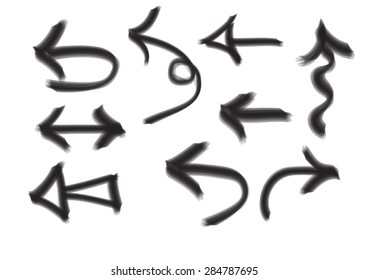 vector set of hand drawn arrows