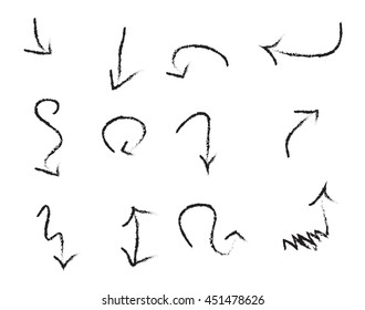vector set of hand drawn arrows collection