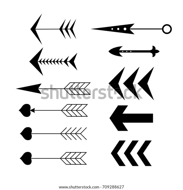 Vector set. Hand drawn arrows. Calligraphy, graphic\
design elements for page decoration (text divider, pattern,\
monogram, curlicues), Greeting Cards (wedding, Valentine\'s, birth\
day, holidays). EPS 10