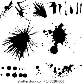 Vector Set Hand Drawn Black Blotches Stock Vector (Royalty Free ...