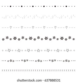 Vector set of hand drawn borders