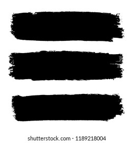 Vector set of hand drawn brush strokes, stains for backdrops. Monochrome design elements set. One color monochrome artistic hand drawn backgrounds.