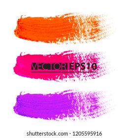 Vector set of hand drawn brush strokes in rectangular shape for backdrops. Colorful artistic hand drawn backgrounds. Hand drawn list, elements for design.