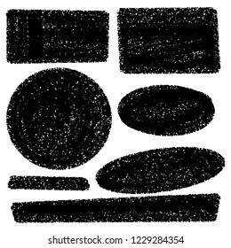 Vector set of hand drawn brush strokes, stains for backdrops. Monochrome design elements set. One color monochrome artistic hand drawn backgrounds.