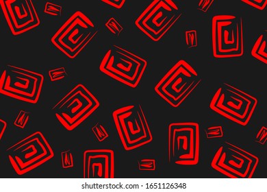 Vector set of hand drawn brush strokes, stains for backgrounds. Red fabric design element. One color is artistic. Fabric printing.