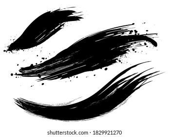 Vector set of hand drawn brush strokes, stains for backdrops.  grunge backdrop, dirt banner, watercolor design and dirty texture. vector illustration