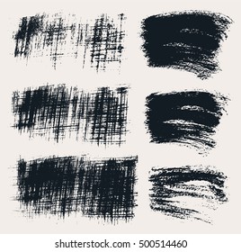 Vector set of hand drawn brush strokes and stains.