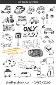 Vector set - Hand drawn cars
