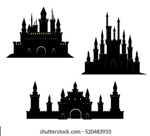 Vector Set Hand Drawn Castles On Stock Vector (Royalty Free) 520483933 ...