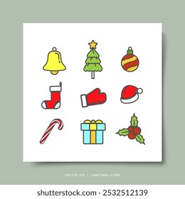 Vector set of hand drawn Christmas illustrations for holidays design. vector illustration. suitable for paper wrapping designs
