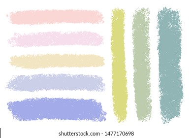 Vector set of hand drawn crayon strokes for backdrops. Colorful artistic hand drawn backgrounds.