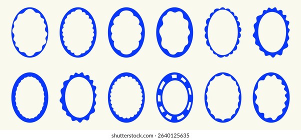 Vector set of hand drawn cut out style  frames and borders - abstract design elements for decoration or logo design templates, prints, placards, posts in modern minimalist style with copy space 