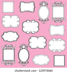 Vector Set of Hand Drawn Doodle Frames