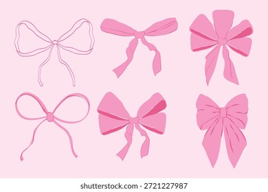 Conjunto de Vector de ilustraciones dibujadas a mano de la fecha del día de San Valentín. Conjunto de ramo lindo del crayón del contorno, gafas de sol de la forma del corazón, rosa, globos, flecha del amor, velas aisladas en el fondo blanco.