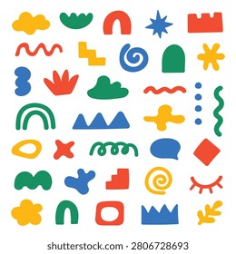 Vector Set of Hand Drawn Doodle Shape