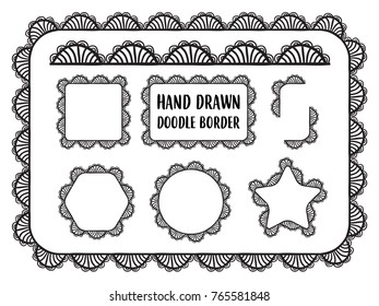 Vector set of hand drawn doodle border
