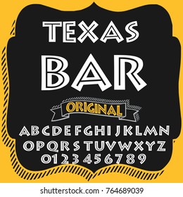 Vector set of hand drawn fonts ABC alphabet typeface letters and numbers