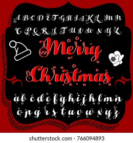 Vector set hand drawn fonts ABC typeface alphabet letters