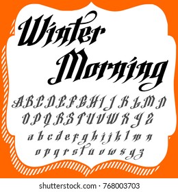Vector set of hand drawn fonts ABC letters named Winter Morning