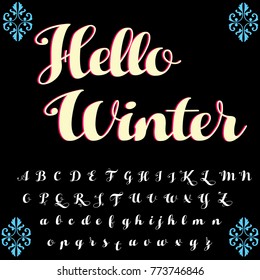 Vector set of hand drawn fonts ABC letters typeface 