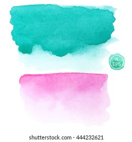 Vector. Set of hand drawn gentle gradient watercolor shapes. Watercolor shapes for your design.