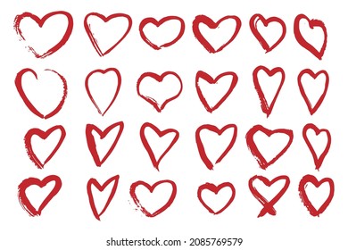 Vector set of Hand drawn hearts