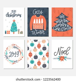 Vector Set Hand Drawn Holiday Greeting Stock Vector (Royalty Free ...