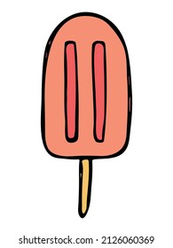 Vector set of hand drawn ice cream illustration isolated on white backgrounds. Cute colorful dessert clipart. For print, web, design, decor, logo.