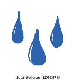 vector set of hand drawn illustration of blue organic water raindrop simple sketch