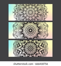 Vector set hand drawn illustrations ornament mandala.Can be used to print on the phone, to create a poster, tattoo, yoga Mat.