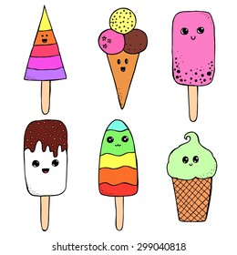 Ice Cream Kawaii Stock Vectors Images Vector Art Shutterstock