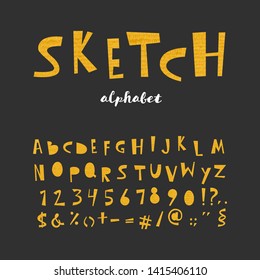 Vector set of hand drawn letters.