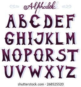 Vector set of hand drawn letters. 